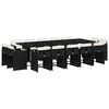vidaXL Set da Pranzo da Giardino 15 pz con Cuscini Nero in Polyrattan