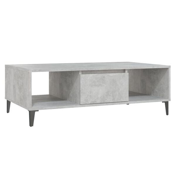 vidaXL Tavolino Salotto Grigio Cemento 103,5x60x35cm Legno Multistrato