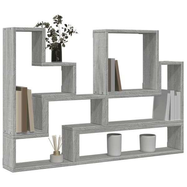 vidaXL Mensola a Muro Grigio Sonoma 96x12x64 cm in Legno Multistrato
