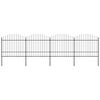 vidaXL Recinzione da Giardino con Punta a Lancia in Acciaio 671x175 cm Nero