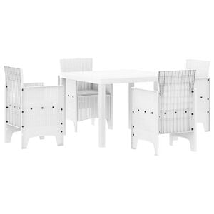 vidaXL Set da Pranzo per Giardino 5 pz Bianco Polipropilene