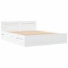 vidaXL Struttura del letto 2 pcs Bianco 150 x 200 cm Legno multistrato