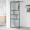 vidaXL Parete Doccia Walk-in Nero 80 x 195 x 0.5 cm Vetro e Alluminio