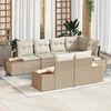 vidaXL Set Divano da Giardino 7 pcs beige e panna Poly Rattan