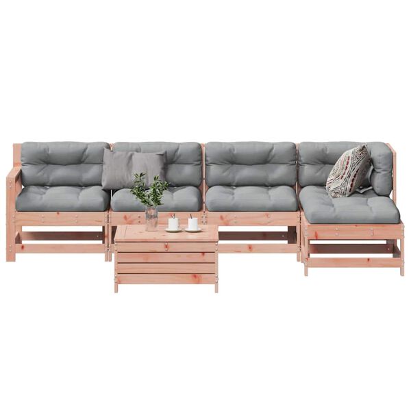 vidaXL Set Divani Giardino 6 pz con Cuscini Legno Massello di Douglas