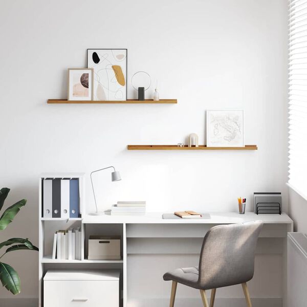 vidaXL Scaffale da parete 2 pcs Beige 100 x 9 x 3 cm Legno multistrato