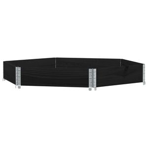 vidaXL Fioriera Rialzata Esagonale Nera 160x160cm Legno di Pino