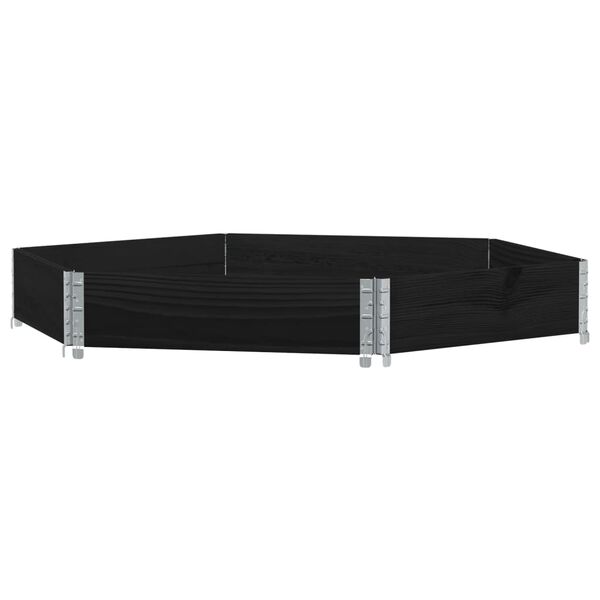 vidaXL Fioriera Rialzata Esagonale Nera 160x160cm Legno di Pino