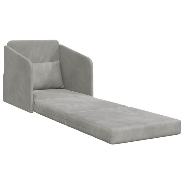 vidaXL Divano letto Grigio chiaro 65 x 80 x 83 cm Velluto