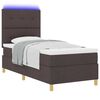 vidaXL Letto a Sorgente LED Marrone Scuro 80 x 200 cm Tessuto