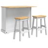 vidaXL Set isola da cucina 3 pz CORONA Bianco e Cera di Miele
