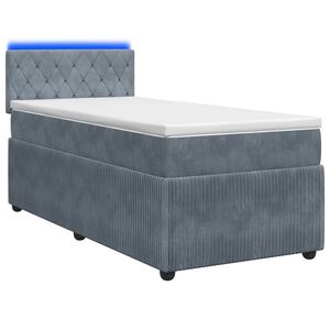 vidaXL Letto box spring con materasso Grigio Scuro 80 x 200 cm Velluto