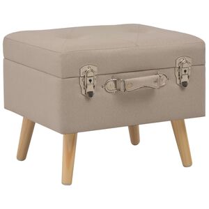 vidaXL Sgabello con Contenitore 40 cm in Tessuto Beige