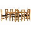 vidaXL Set da pranzo 9 pz Nero Legno di Quercia Massello