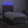 vidaXL Letto a Molle con Materasso e LED Tortora 100x200cm in Tessuto