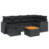 vidaXL Set Divani da Giardino con Cuscini 7pz Nero Polyrattan