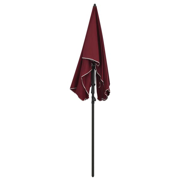 vidaXL Ombrellone da Giardino con Palo 200x130 cm Rosso Bordò