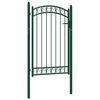 vidaXL Cancello per recinzione EMMEN con parte superiore ad arco in acciaio 100x106 cm verde