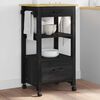 vidaXL Carrello da Cucina Tinta unita Nero