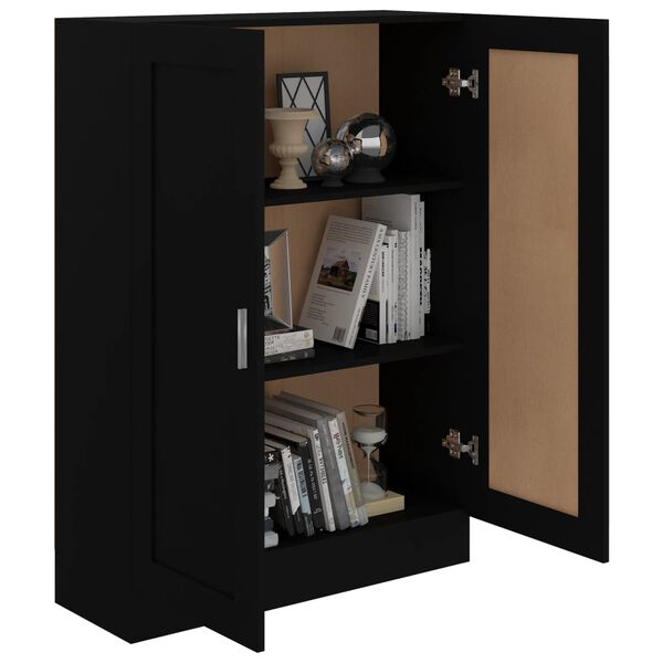 vidaXL Libreria Nera 82,5x30,5x115 cm in Legno Multistrato