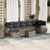 vidaXL Set Divano da Giardino 8 pz con Cuscini Grigio in Polyrattan