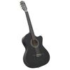 vidaXL Set Chitarra Western 12 pz con Equalizzatore e 6 Corde Nera