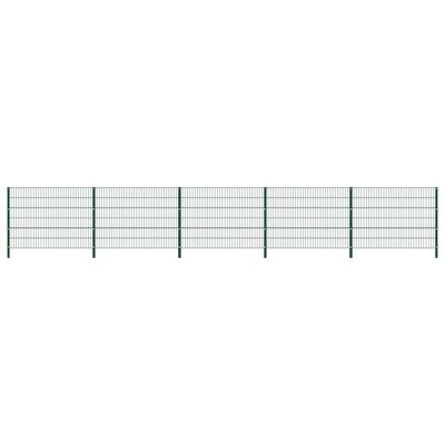 vidaXL Pannello di Recinzione con Pali in Ferro 8,5x1,2 m Verde