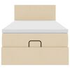 vidaXL Struttura Letto Pouf con Materasso Crema 90x190 cm in Tessuto