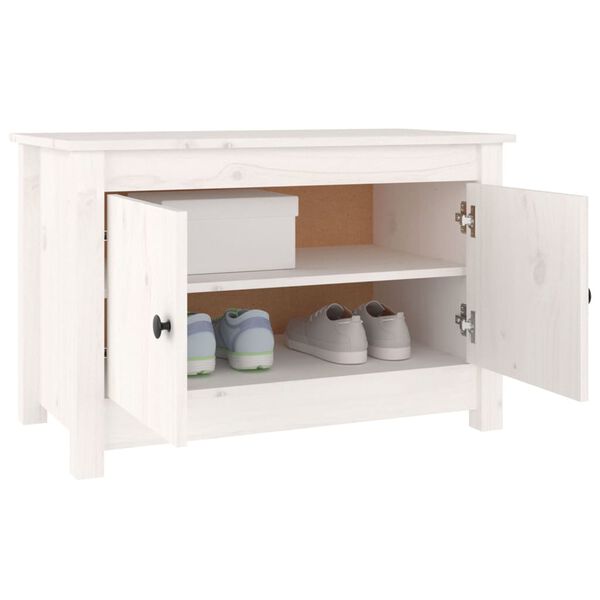 vidaXL Scarpiera Bianca 70x38x45,5 cm in Legno Massello di Pino
