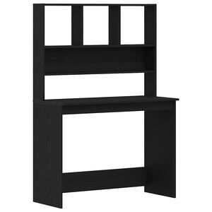 vidaXL Scrivania con Mensole Rovere Nero 102x45x148 cm in Truciolato