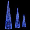 vidaXL Albero di Natale con 90 LED 3 pcs Blu 20 x 20 x 80 cm Acrilico