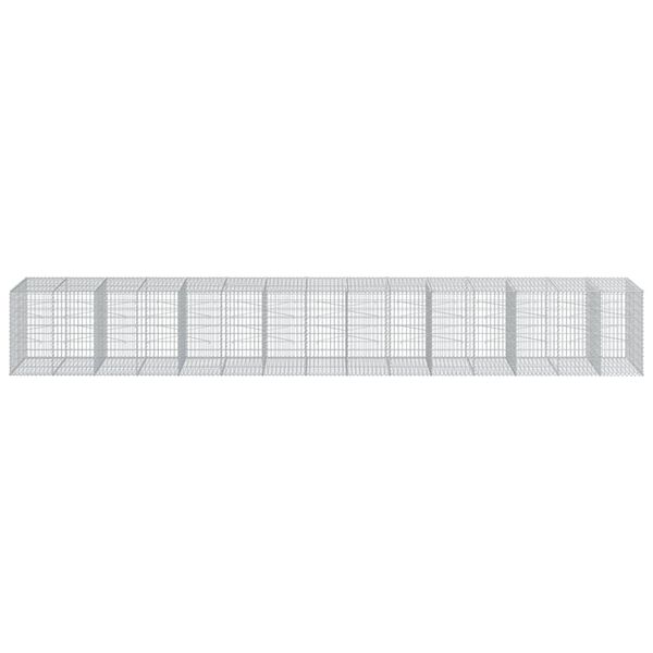 vidaXL Cesto Gabbione con Copertura 750x100x100 cm in Ferro Zincato