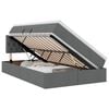vidaXL Letto con contenitore LED e materasso Grigio Scuro 120 x 190 cm