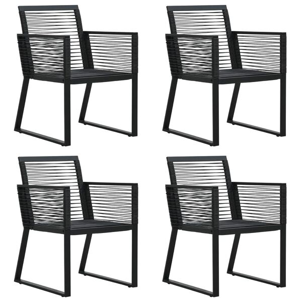 vidaXL Set da Pranzo da Giardino 5 pz Nero in Rattan PVC