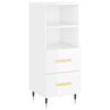 vidaXL Credenza 34,5x34x180 cm in Legno Multistrato Bianco Lucido