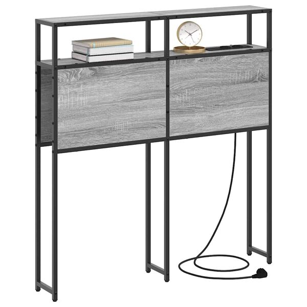 vidaXL Testata contenitore Grigio sonoma 90 cm Legno multistrato
