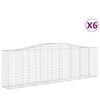 vidaXL Cesti Gabbioni ad Arco 6 pz 400x50x120/140 cm Ferro Zincato