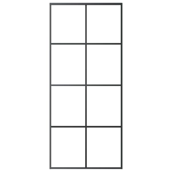 vidaXL Porta Scorrevole in Vetro ESG e Alluminio 90x205 cm Nera