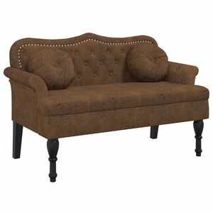 vidaXL Panca con Cuscini Marrone 120,5x65x75 cm Similpelle Scamosciata
