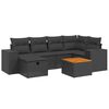 vidaXL Set Divani da Giardino con Cuscini 7pz Nero Polyrattan