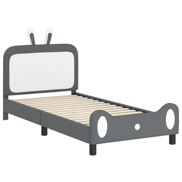 vidaXL Struttura letto bambini con testata Grigio chiaro 90 x 190 cm