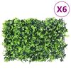 vidaXL Recinzione Foglie Artificiali 6 pz Verde 40x60 cm