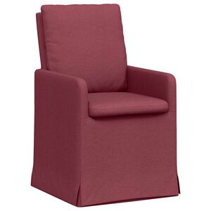 vidaXL Sedie da pranzo 2 pz Tessuto Rosso vino 57 x 67 x 98 cm