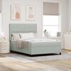 vidaXL Letto a molle con materasso Grigio chiaro 160 x 200 cm Velluto