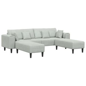 vidaXL Divano 3 pz Grigio chiaro Velluto
