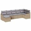 vidaXL Set Divano da Giardino 7 pz Beige e Grigio Chiaro polyrattan