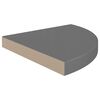 vidaXL Scaffale Angolare a Parete Grigio Lucido 35x35x3,8 cm in MDF