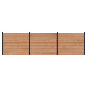 vidaXL Pannello di Recinzione 3 pcs WPC e Alluminio Marrone