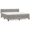 vidaXL Giroletto a Molle con Materasso Grigio Chiaro 160x200cm Velluto