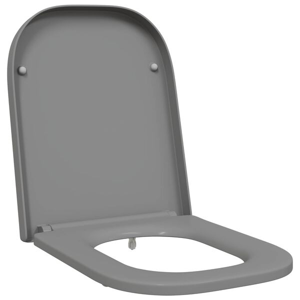 vidaXL Sedile del WC con rilascio rapido Grigio 44.5 x 35 x 3.6 cm